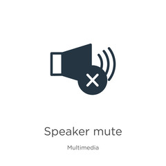 Speaker mute icon vector. Trendy flat speaker mute icon from multimedia collection isolated on white background. Vector illustration can be used for web and mobile graphic design, logo, eps10