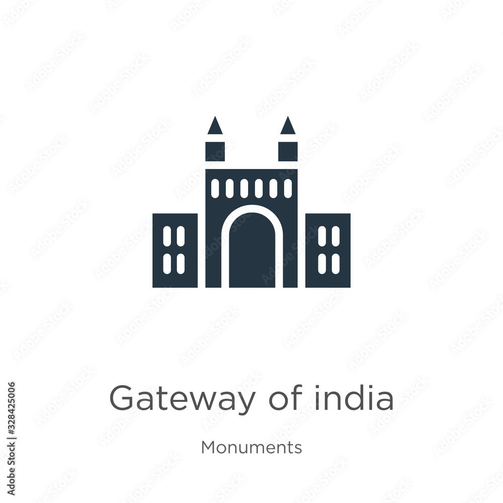 Poster gateway of india icon vector. trendy flat gateway of india icon from monuments collection isolated o