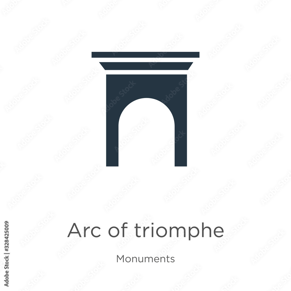 Aufkleber arc of triomphe icon vector. trendy flat arc of triomphe icon from monuments collection isolated on 