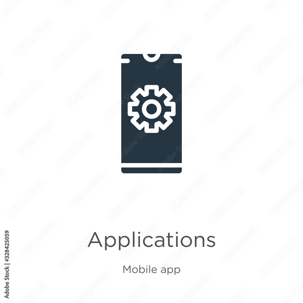 Poster applications icon vector. trendy flat applications icon from mobile app collection isolated on white