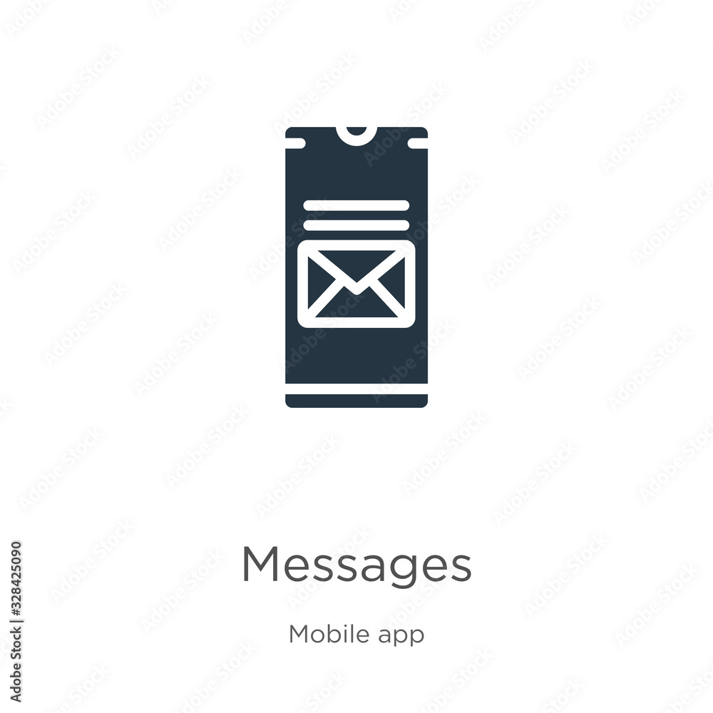 Poster messages icon vector. trendy flat messages icon from mobile app collection isolated on white backgro