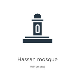 Hassan mosque icon vector. Trendy flat hassan mosque icon from monuments collection isolated on white background. Vector illustration can be used for web and mobile graphic design, logo, eps10