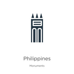 Philippines icon vector. Trendy flat philippines icon from monuments collection isolated on white background. Vector illustration can be used for web and mobile graphic design, logo, eps10