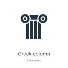 Greek column icon vector. Trendy flat greek column icon from monuments collection isolated on white background. Vector illustration can be used for web and mobile graphic design, logo, eps10