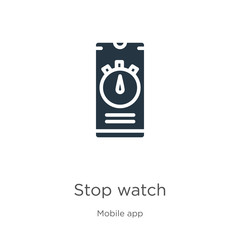 Stop watch icon vector. Trendy flat stop watch icon from mobile app collection isolated on white background. Vector illustration can be used for web and mobile graphic design, logo, eps10