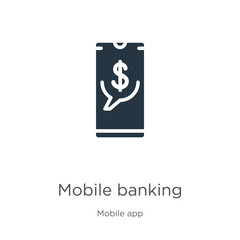 Mobile banking icon vector. Trendy flat mobile banking icon from mobile app collection isolated on white background. Vector illustration can be used for web and mobile graphic design, logo, eps10