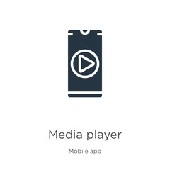 Media player icon vector. Trendy flat media player icon from mobile app collection isolated on white background. Vector illustration can be used for web and mobile graphic design, logo, eps10