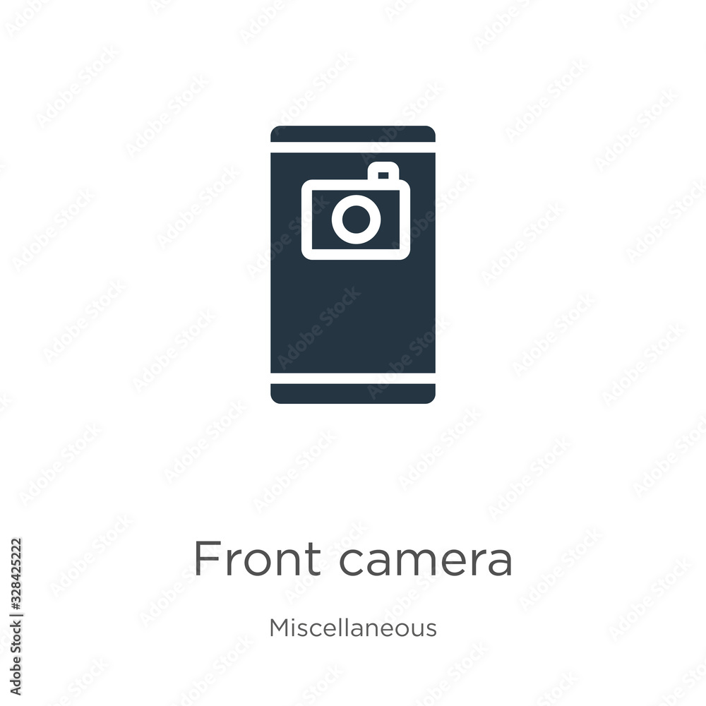 Poster front camera icon vector. trendy flat front camera icon from miscellaneous collection isolated on wh