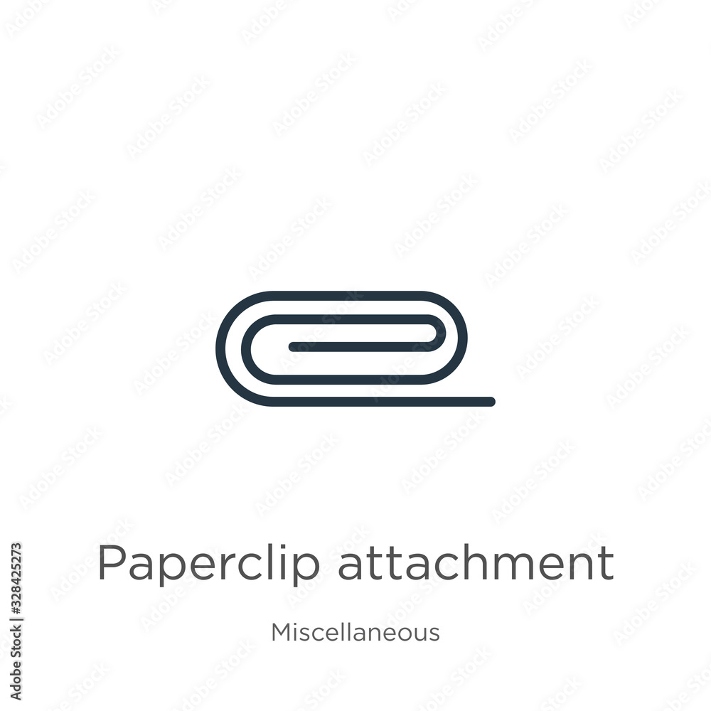 Poster paperclip attachment icon vector. trendy flat paperclip attachment icon from miscellaneous collectio