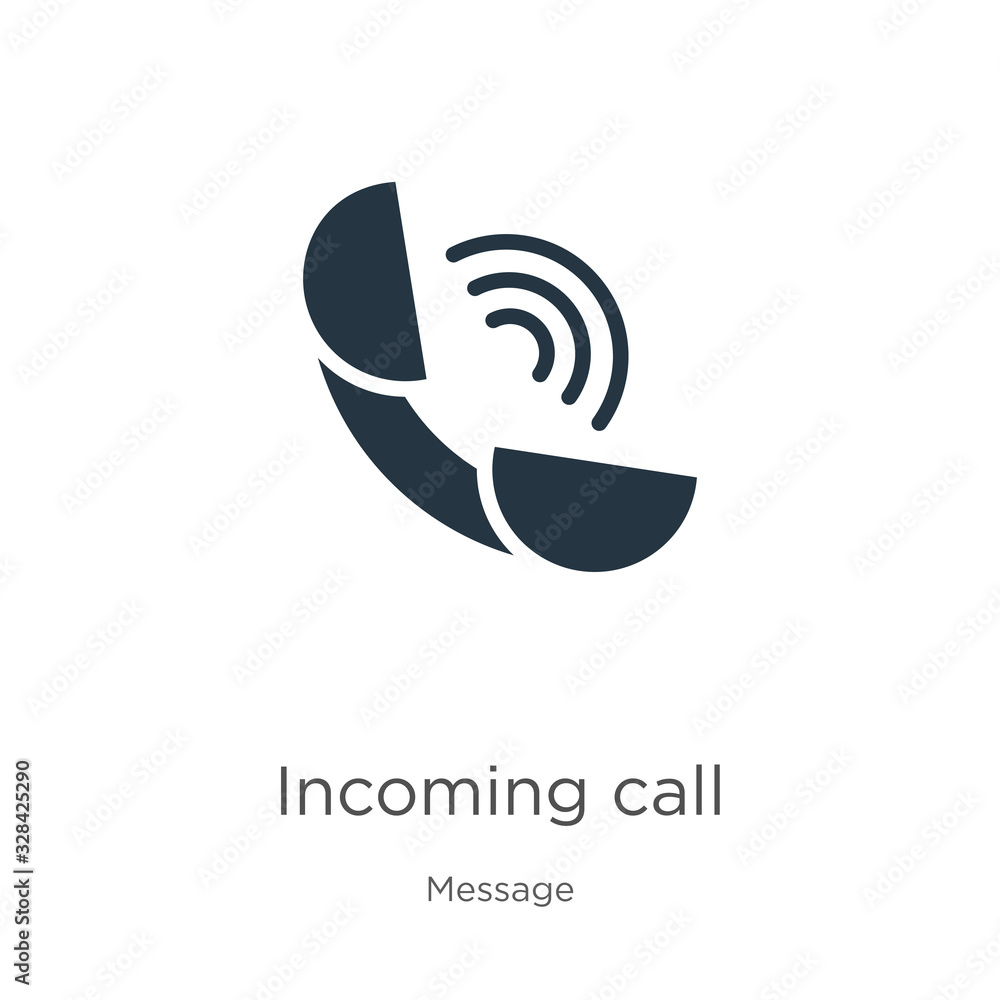 Poster incoming call icon vector. trendy flat incoming call icon from message collection isolated on white 