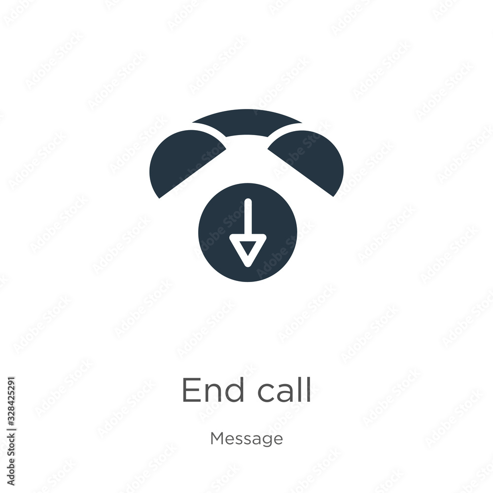 Poster end call icon vector. trendy flat end call icon from message collection isolated on white background