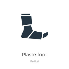 Plastered foot icon vector. Trendy flat plastered foot icon from medical collection isolated on white background. Vector illustration can be used for web and mobile graphic design, logo, eps10