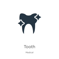 Tooth icon vector. Trendy flat tooth icon from medical collection isolated on white background. Vector illustration can be used for web and mobile graphic design, logo, eps10