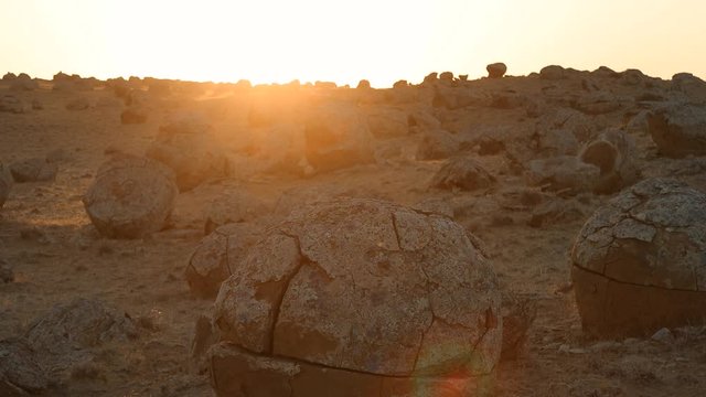 Mangystau round ball and sunset 