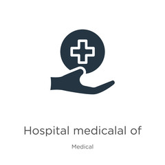 Obraz premium Hospital medicalal of a cross in a circle icon vector. Trendy flat hospital medicalal of a cross in a circle icon from medical collection isolated on white background. Vector illustration can be used