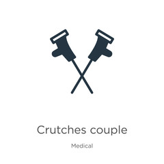 Crutches couple icon vector. Trendy flat crutches couple icon from medical collection isolated on white background. Vector illustration can be used for web and mobile graphic design, logo, eps10