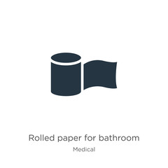 Rolled paper for bathroom icon vector. Trendy flat rolled paper for bathroom icon from medical collection isolated on white background. Vector illustration can be used for web and mobile graphic