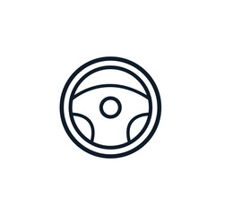 Steering wheel icon vector logo design template