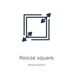 Resize square icon vector. Trendy flat resize square icon from measurement collection isolated on white background. Vector illustration can be used for web and mobile graphic design, logo, eps10