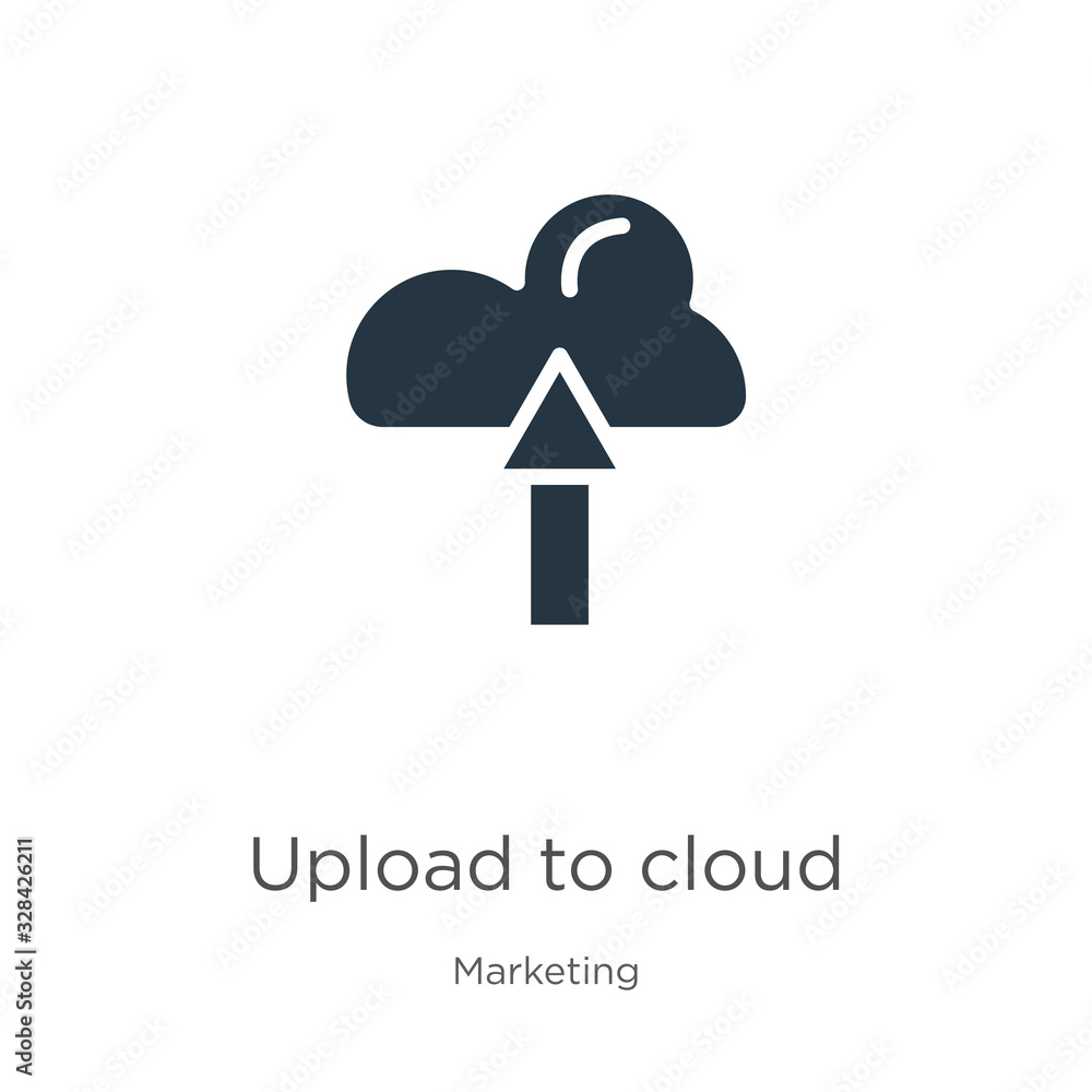 Poster upload to cloud icon vector. trendy flat upload to cloud icon from marketing collection isolated on 
