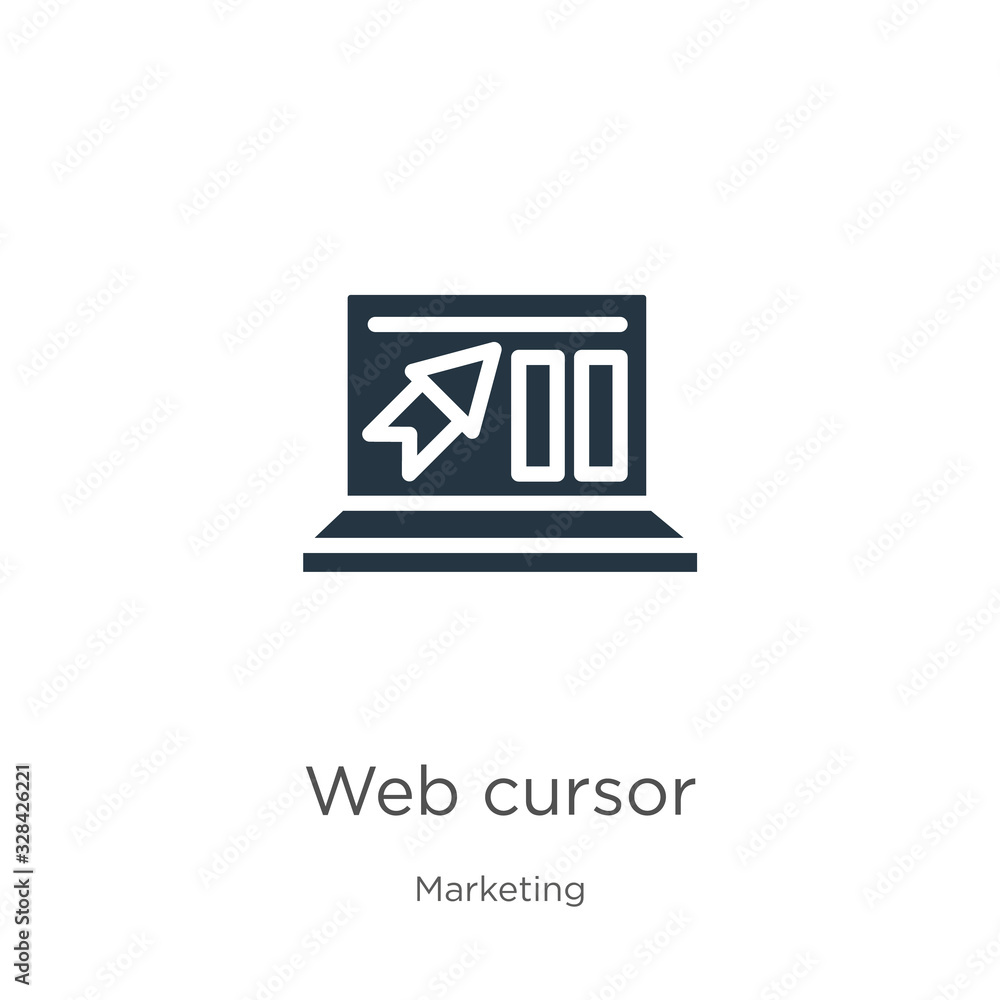 Poster web cursor icon vector. trendy flat web cursor icon from marketing collection isolated on white back