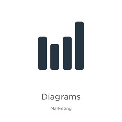 Diagrams icon vector. Trendy flat diagrams icon from marketing collection isolated on white background. Vector illustration can be used for web and mobile graphic design, logo, eps10