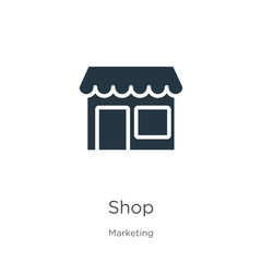 Shop icon vector. Trendy flat shop icon from marketing collection isolated on white background. Vector illustration can be used for web and mobile graphic design, logo, eps10