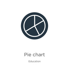 Pie chart icon vector. Trendy flat pie chart icon from education collection isolated on white background. Vector illustration can be used for web and mobile graphic design, logo, eps10