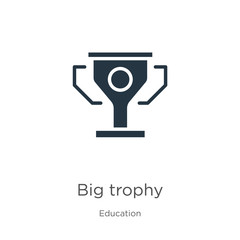 Big trophy icon vector. Trendy flat big trophy icon from education collection isolated on white background. Vector illustration can be used for web and mobile graphic design, logo, eps10