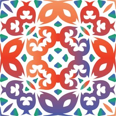 Ethnic ceramic tile in mexican talavera.