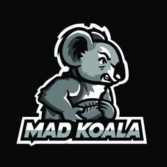 Obraz na płótnie Canvas Mad Koala Esport Logo