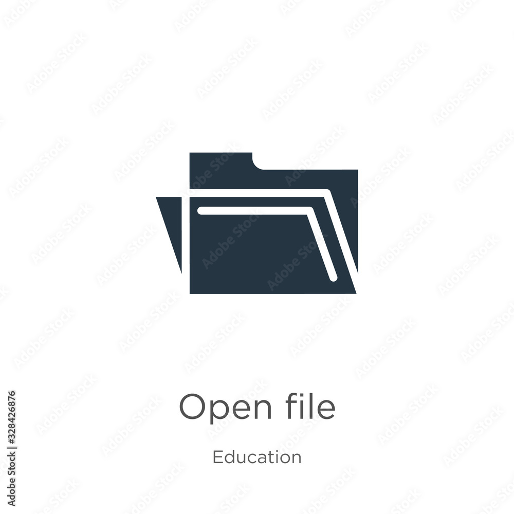 Aufkleber open file icon vector. trendy flat open file icon from education collection isolated on white backgr