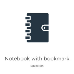 Notebook with bookmark icon vector. Trendy flat notebook with bookmark icon from education collection isolated on white background. Vector illustration can be used for web and mobile graphic design,
