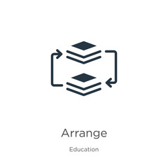 Arrange icon vector. Trendy flat arrange icon from education collection isolated on white background. Vector illustration can be used for web and mobile graphic design, logo, eps10