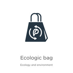 Ecologic bag icon vector. Trendy flat ecologic bag icon from ecology and environment collection isolated on white background. Vector illustration can be used for web and mobile graphic design, logo,