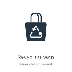 Recycling bags icon vector. Trendy flat recycling bags icon from ecology and environment collection isolated on white background. Vector illustration can be used for web and mobile graphic design,