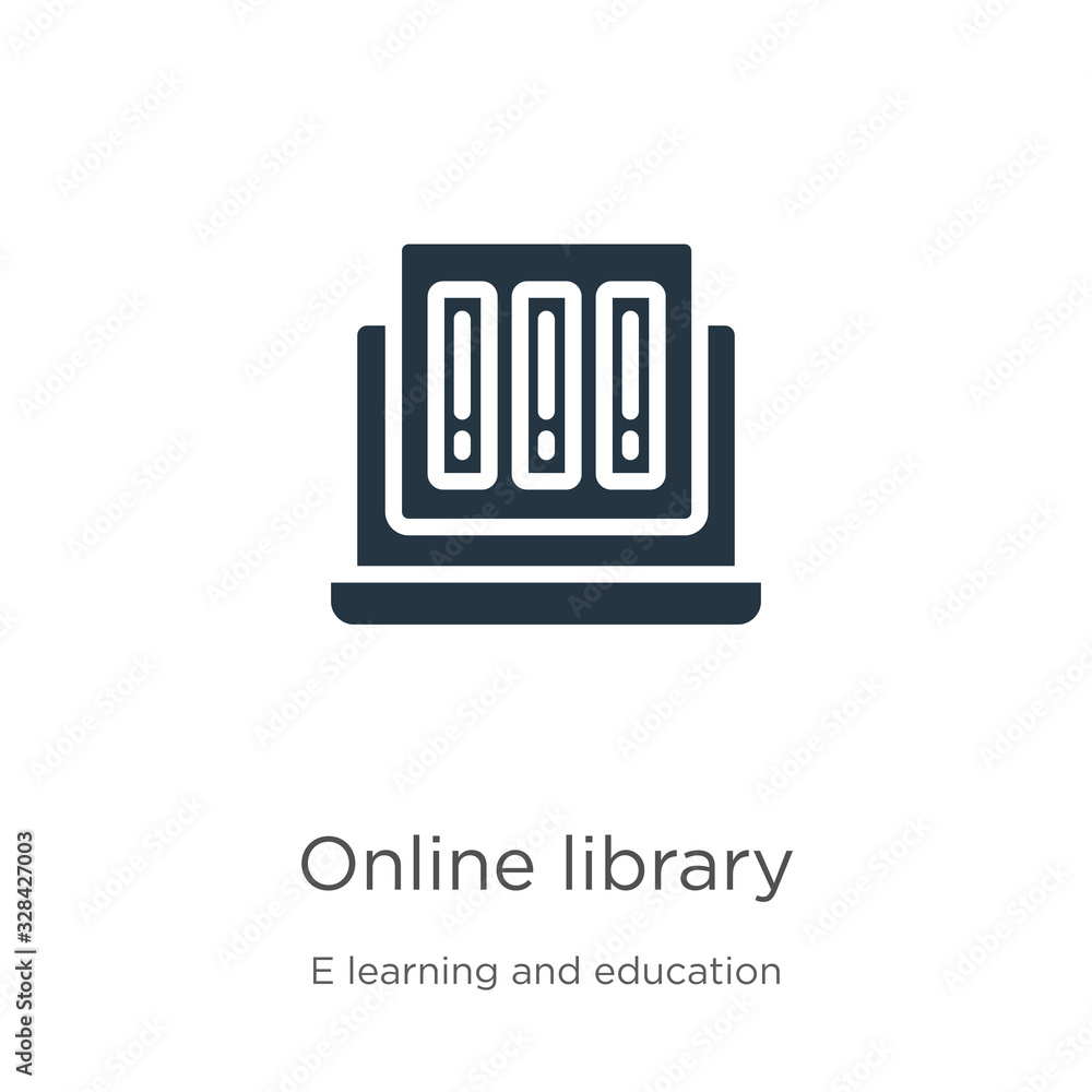 Aufkleber online library icon vector. trendy flat online library icon from e learning and education collection