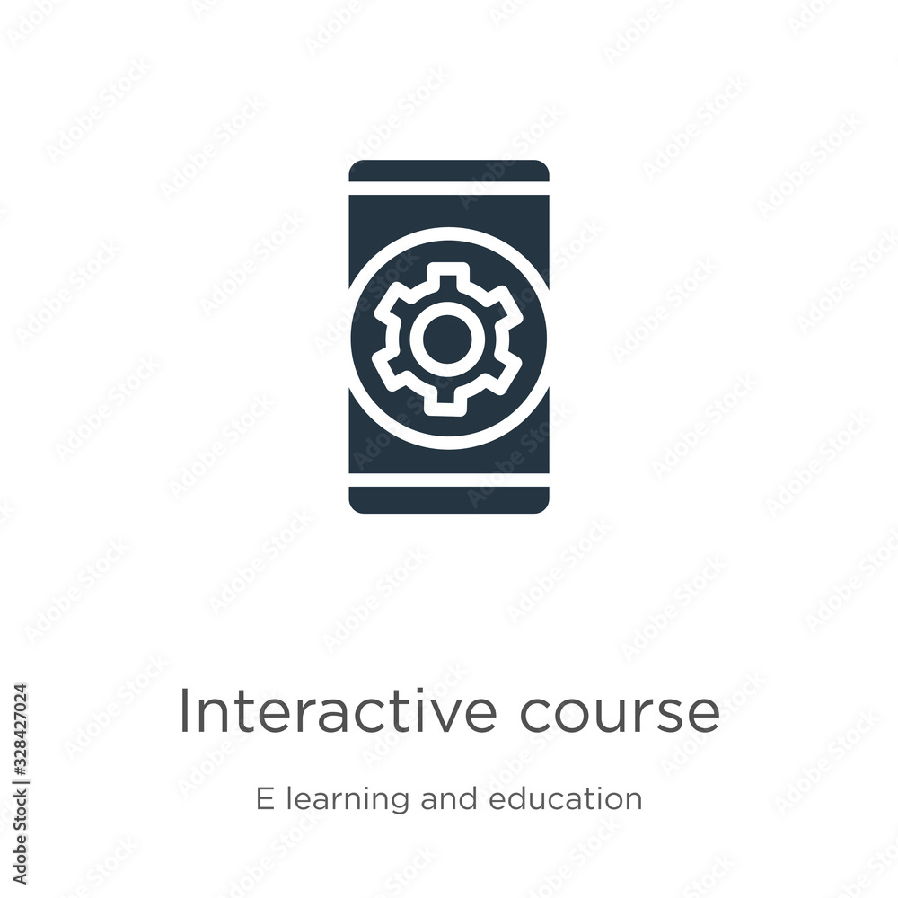 Poster interactive course icon vector. trendy flat interactive course icon from e learning and education co