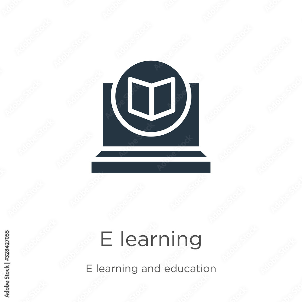 Poster e learning icon vector. trendy flat e learning icon from e learning and education collection isolate