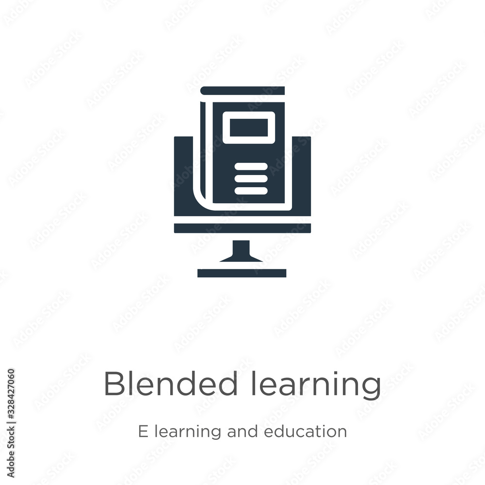 Poster blended learning icon vector. trendy flat blended learning icon from e learning and education collec