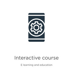 Interactive course icon vector. Trendy flat interactive course icon from e learning and education collection isolated on white background. Vector illustration can be used for web and mobile graphic