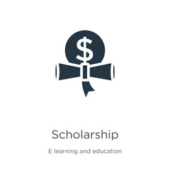 Scholarship icon vector. Trendy flat scholarship icon from e learning and education collection isolated on white background. Vector illustration can be used for web and mobile graphic design, logo,