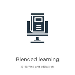 Blended learning icon vector. Trendy flat blended learning icon from e learning and education collection isolated on white background. Vector illustration can be used for web and mobile graphic