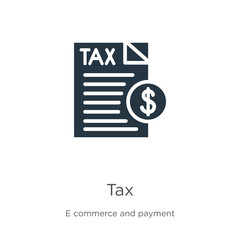 Tax icon vector. Trendy flat tax icon from e commerce and payment collection isolated on white background. Vector illustration can be used for web and mobile graphic design, logo, eps10