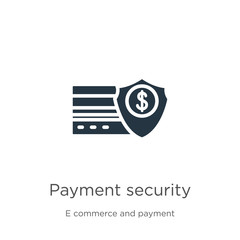 Payment security icon vector. Trendy flat payment security icon from e commerce and payment collection isolated on white background. Vector illustration can be used for web and mobile graphic design,