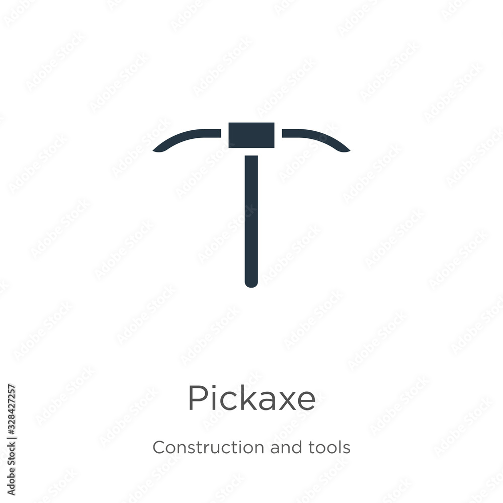 Poster pickaxe icon vector. trendy flat pickaxe icon from construction and tools collection isolated on whi