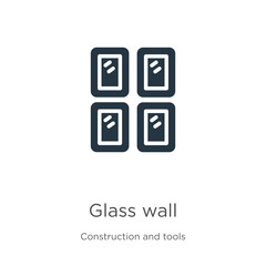 Glass wall icon vector. Trendy flat glass wall icon from construction and tools collection isolated on white background. Vector illustration can be used for web and mobile graphic design, logo, eps10
