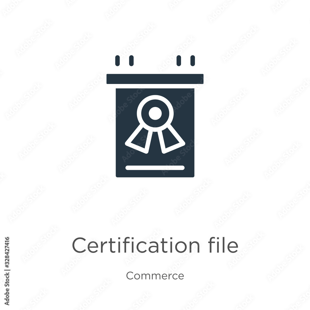 Poster certification file icon vector. trendy flat certification file icon from commerce and shopping colle