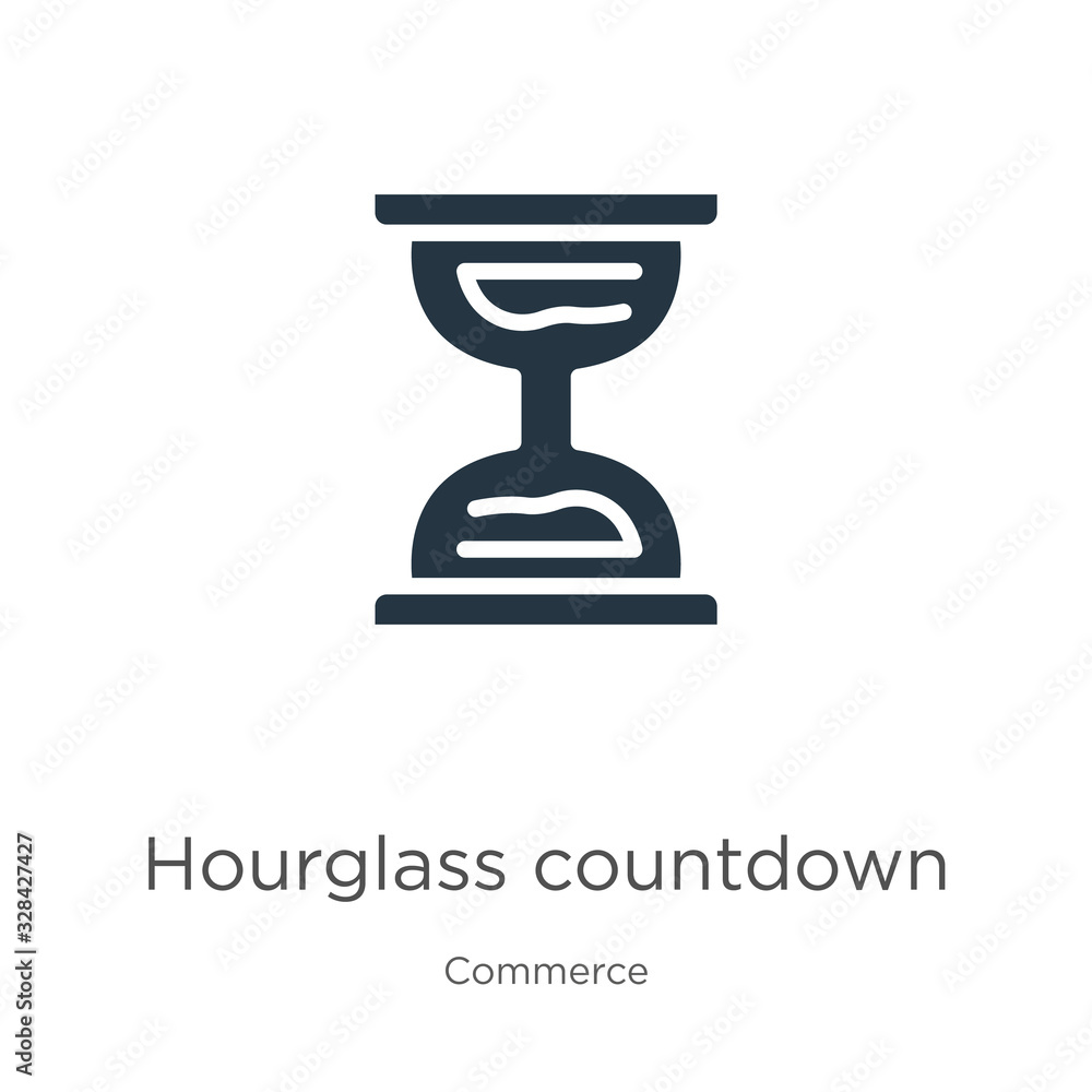 Poster hourglass countdown icon vector. trendy flat hourglass countdown icon from commerce and shopping col