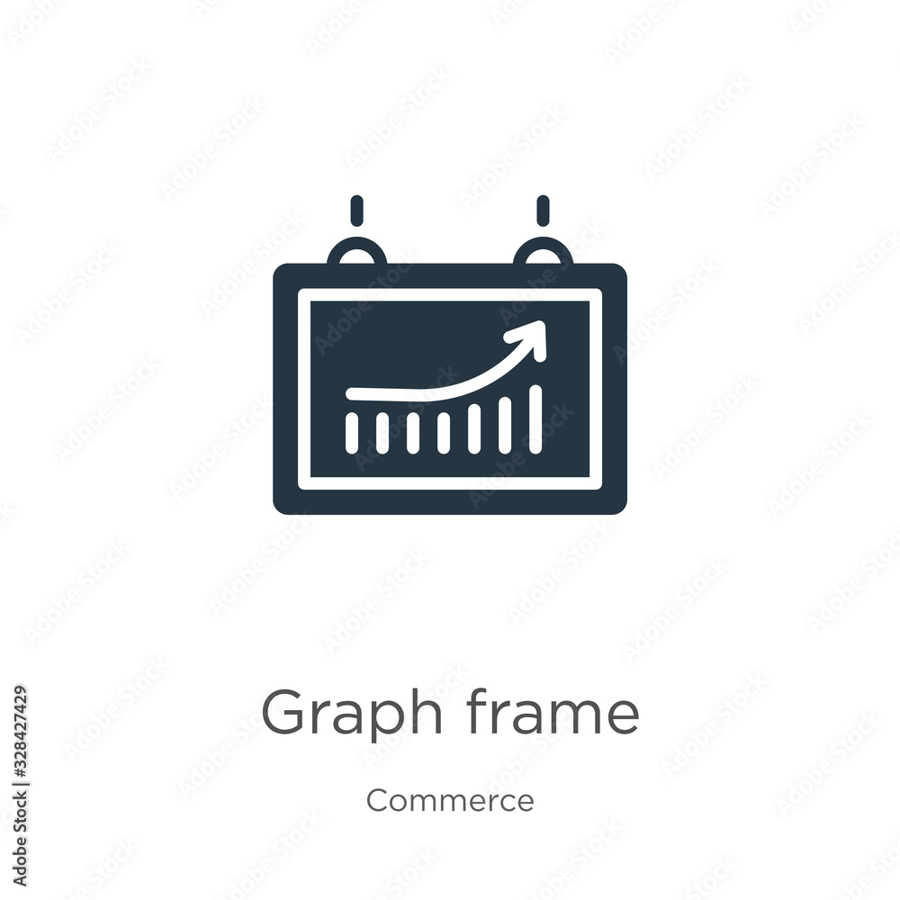 Poster graph frame icon vector. trendy flat graph frame icon from commerce collection isolated on white bac